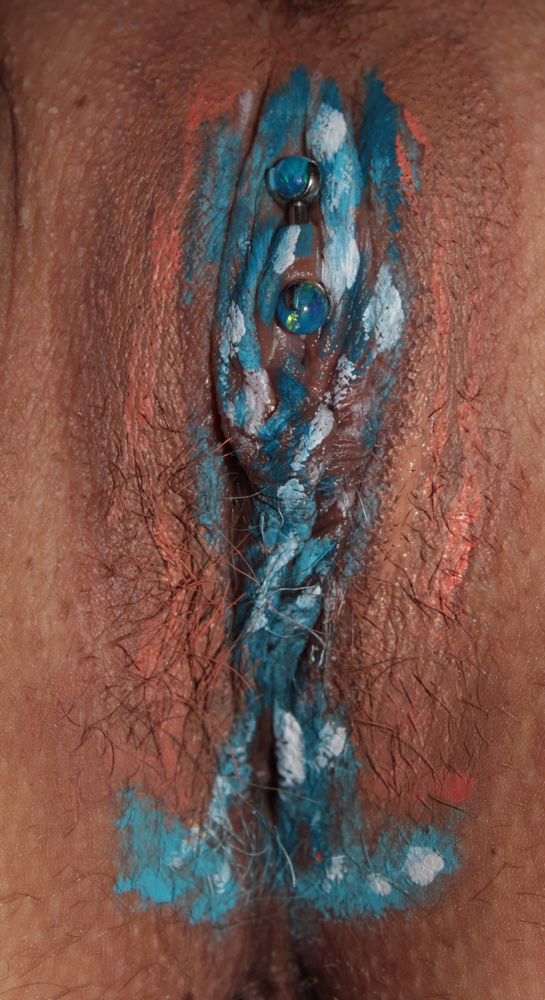 photo of waterfall painted on labia