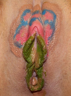 photo of abstract colors painted on labia