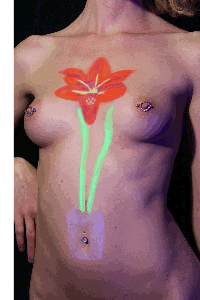 Flower in a vase in U V colors