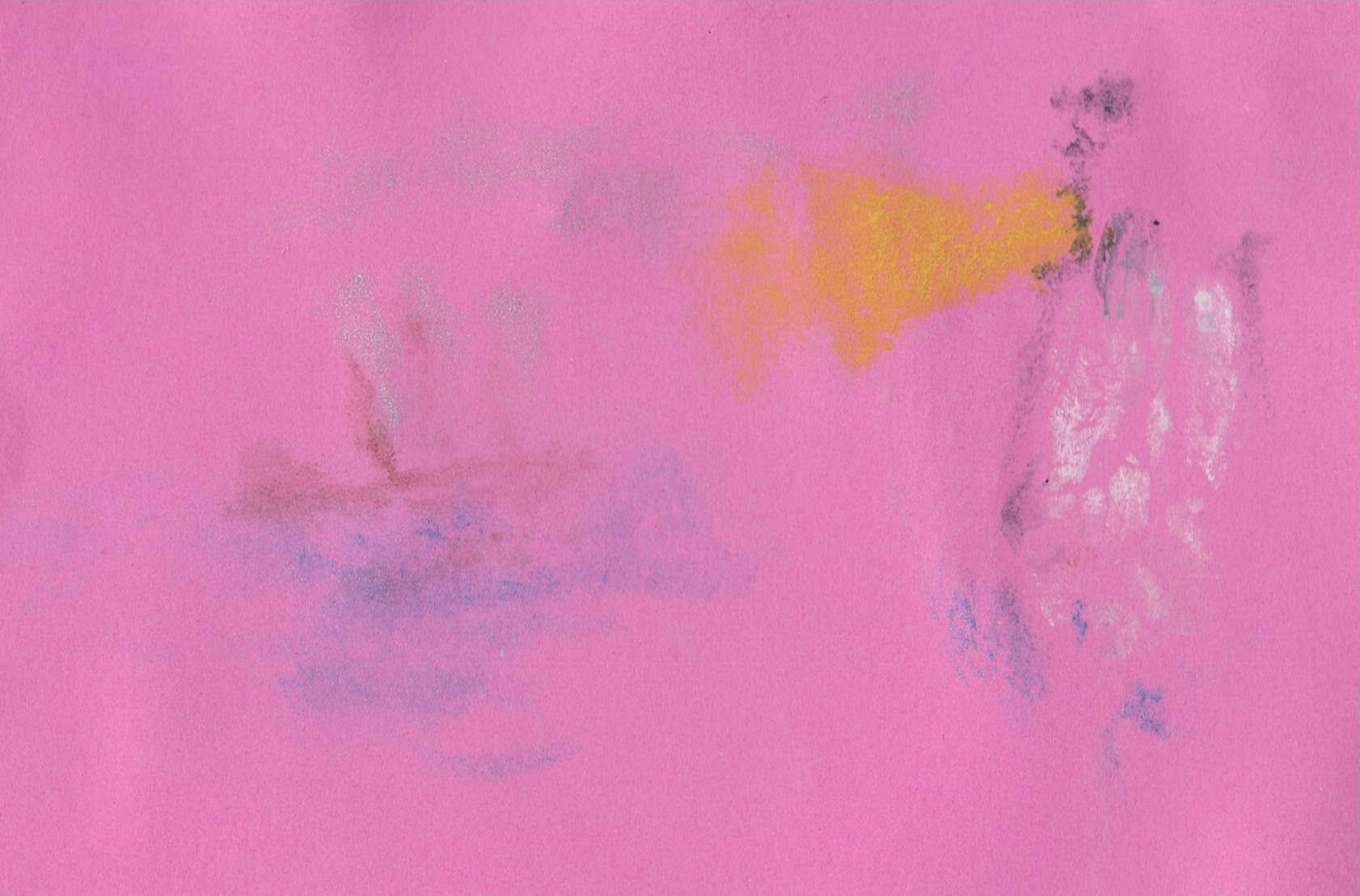 print to paper of Lighthouse shining light to sailing ship body painted over labia.