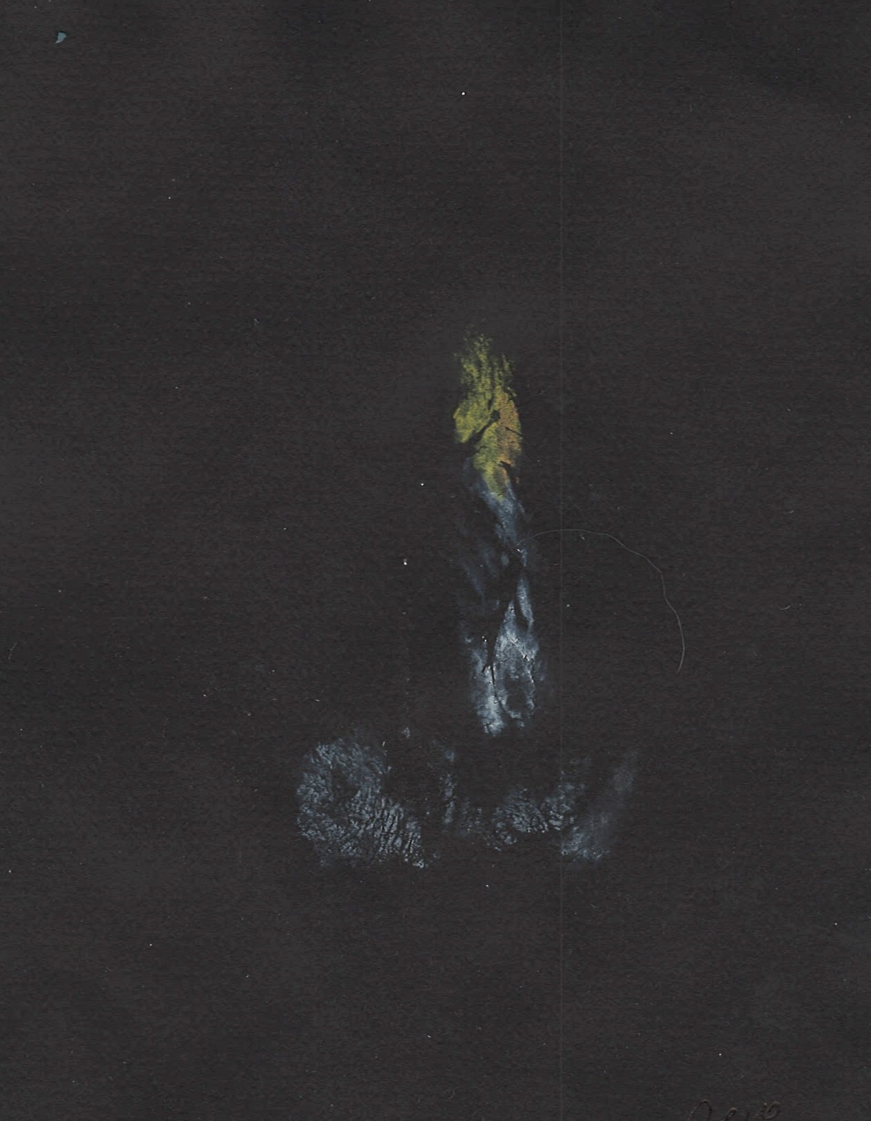 print made from candle in candle holder painted on labia